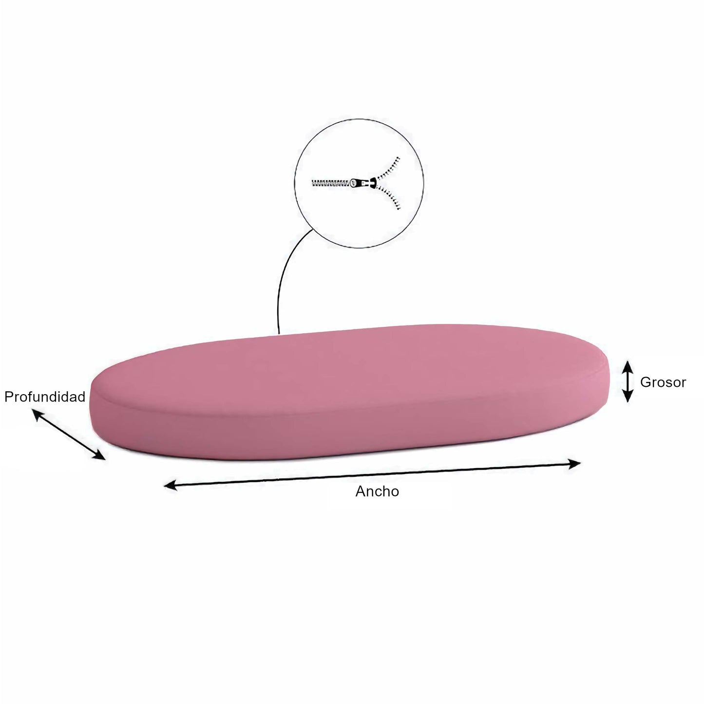 Coussin de siège ovale sur mesure