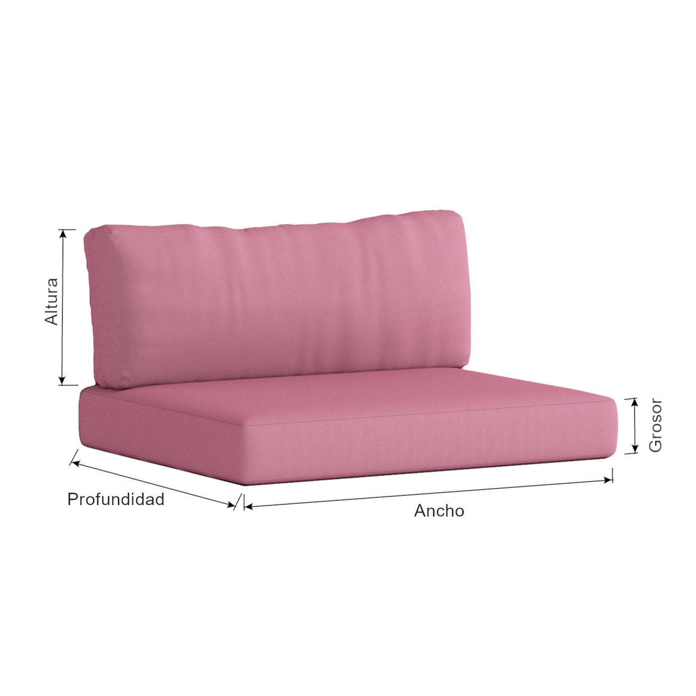 Coussin de palette avec dossier souple