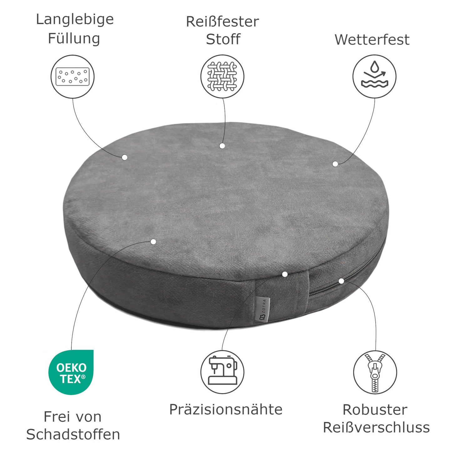 Runde Sitzkissen eigenschaften - Outdoor