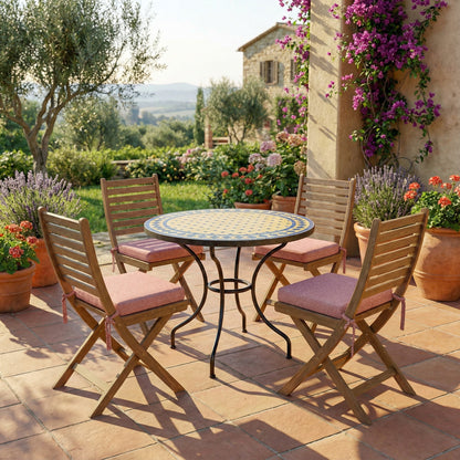 Rosa Outdoor Sitzkissen mit Befestigungsbändern