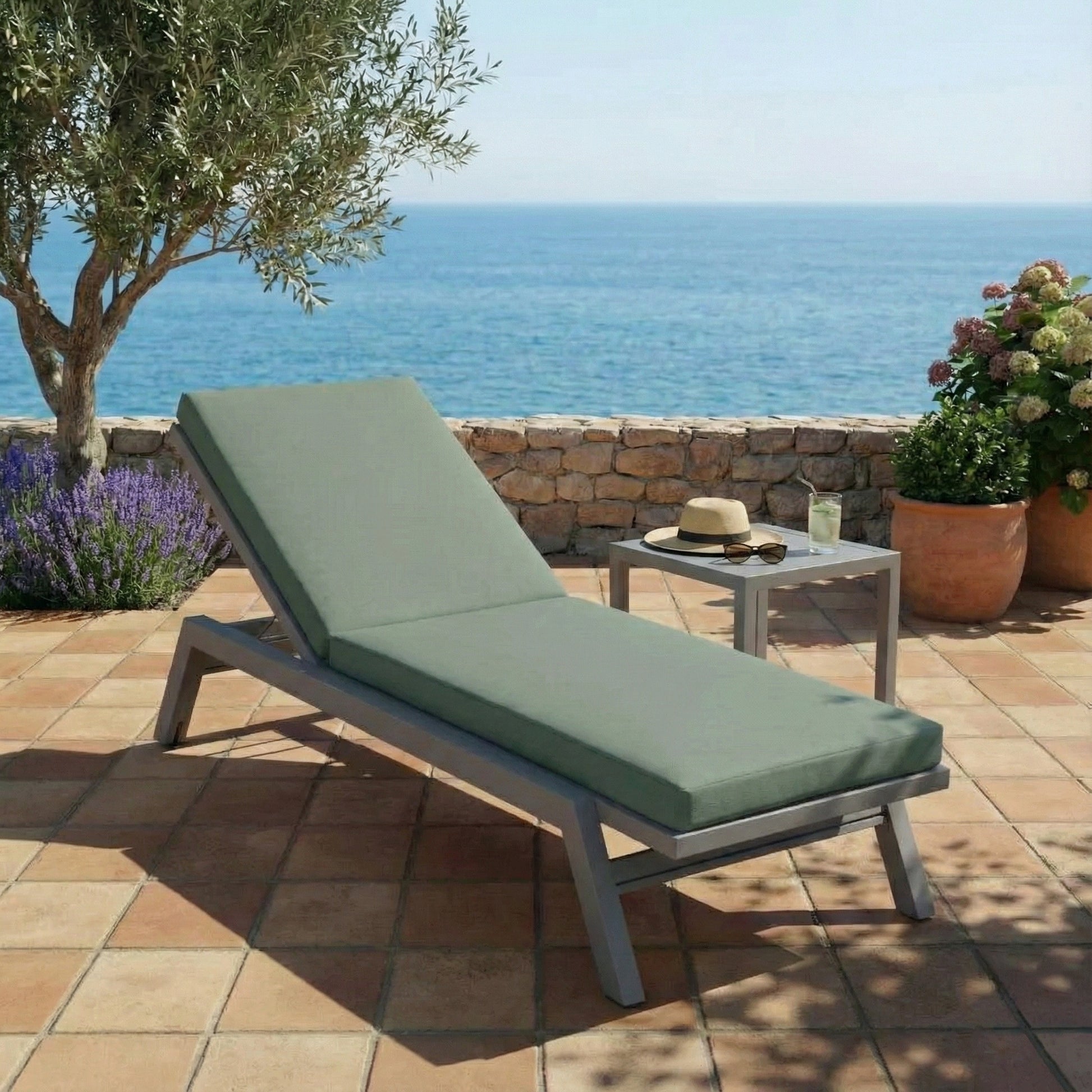 2-teilig - Sonnenliege und Gartenliege Auflage - Outdoor