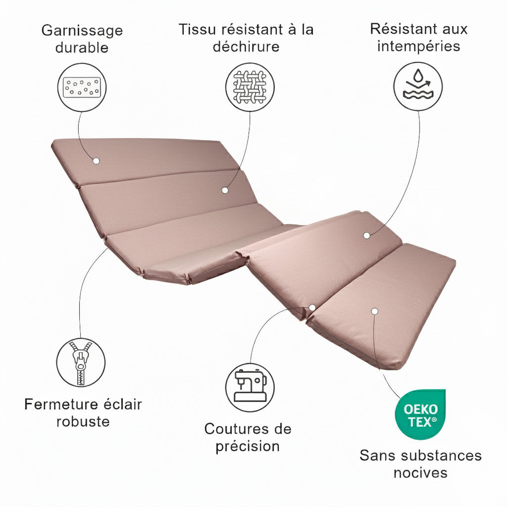 Support chaise longue pivotante