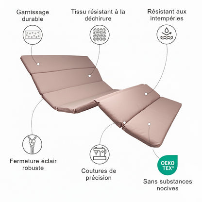 Support chaise longue pivotante