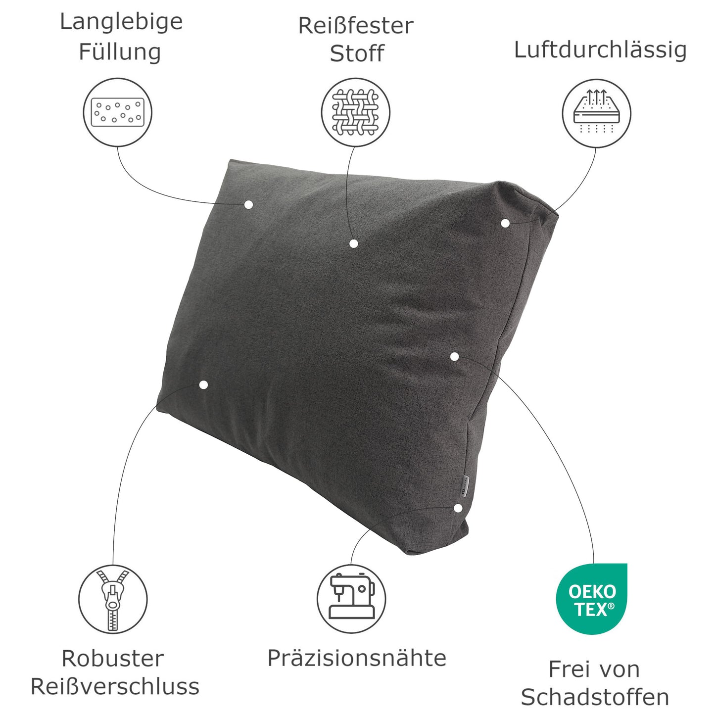 Lounge zitkussen met flopkussen rugleuning - Indoor