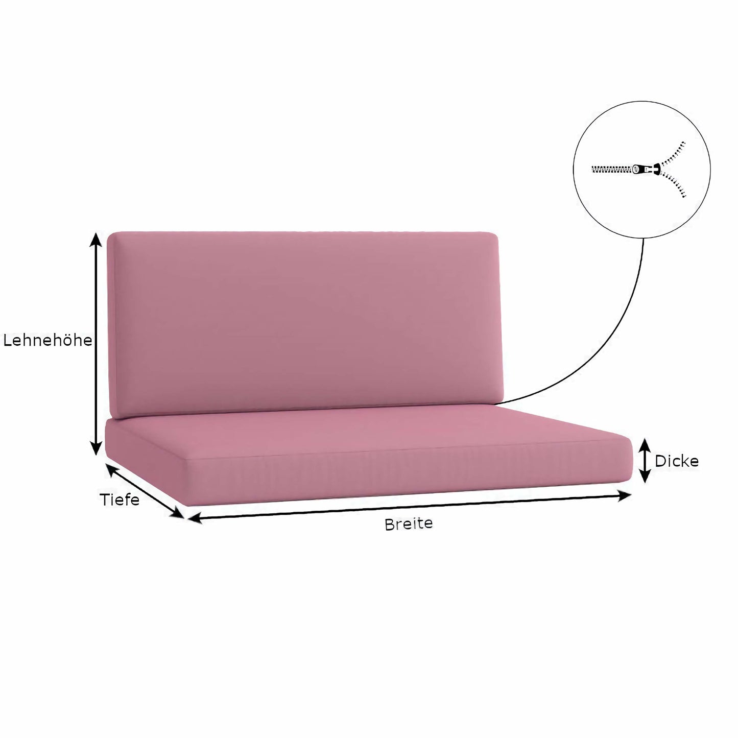 Coussin de chaise d'extérieur avec dossier dimensions