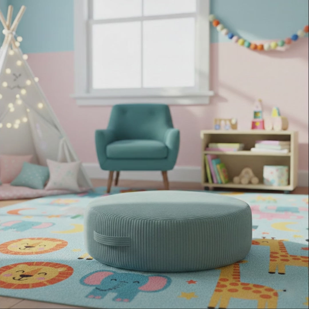 Bodenkissen rund mit Cordvelours Stoff